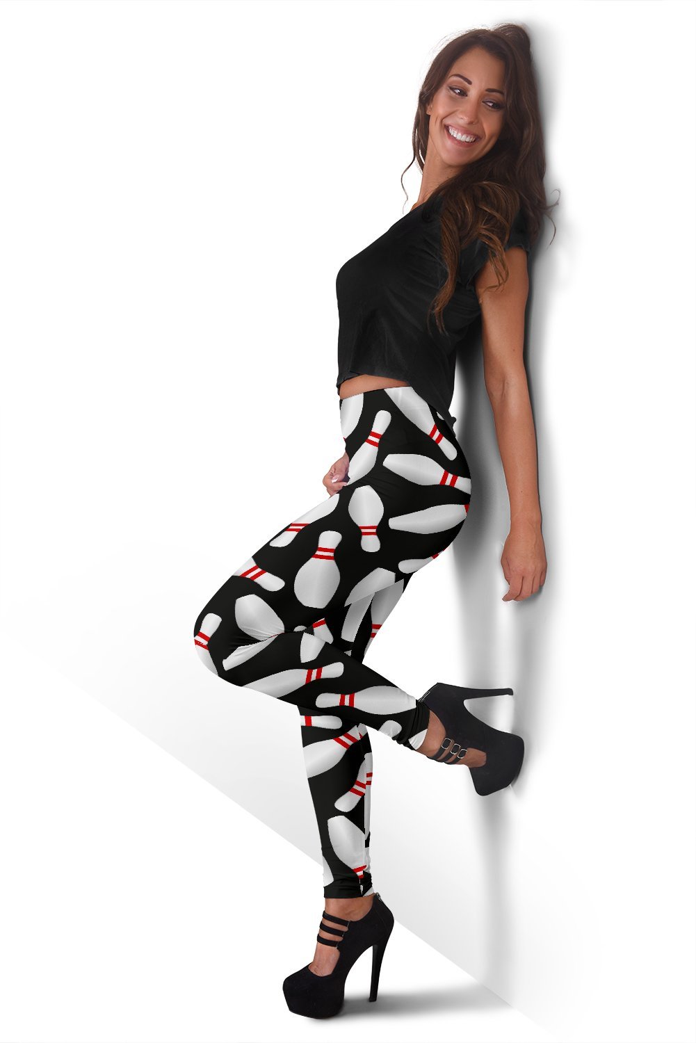 Bowling Print Pattern Women Leggings-grizzshop