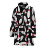 Bowling Print Pattern Women Long Robe-grizzshop