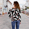 Bowling Print Pattern Women Off Shoulder Sweatshirt-grizzshop