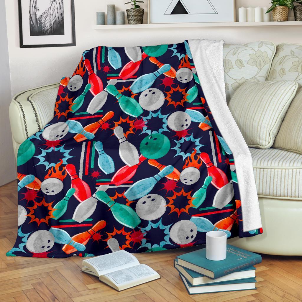 Bowling Stike Pattern Print Blanket-grizzshop