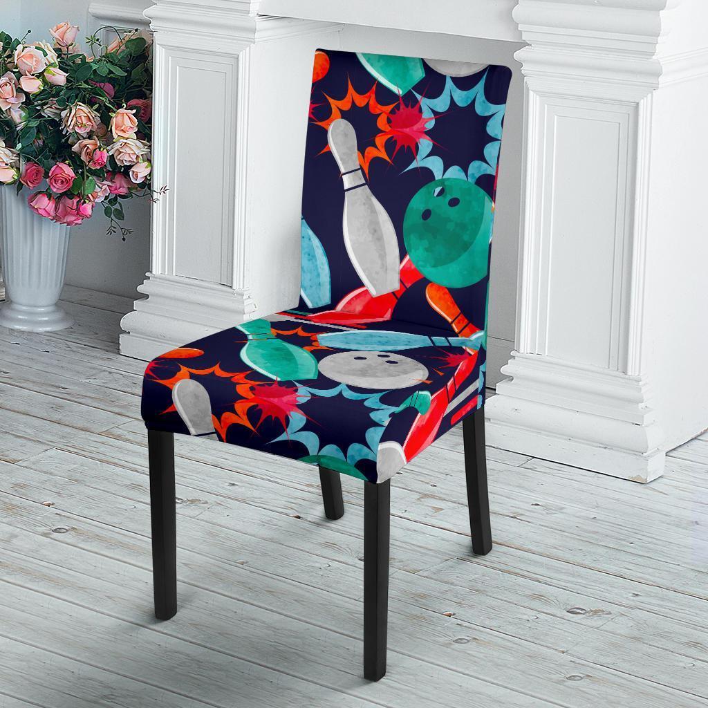 Bowling Stike Pattern Print Chair Cover-grizzshop