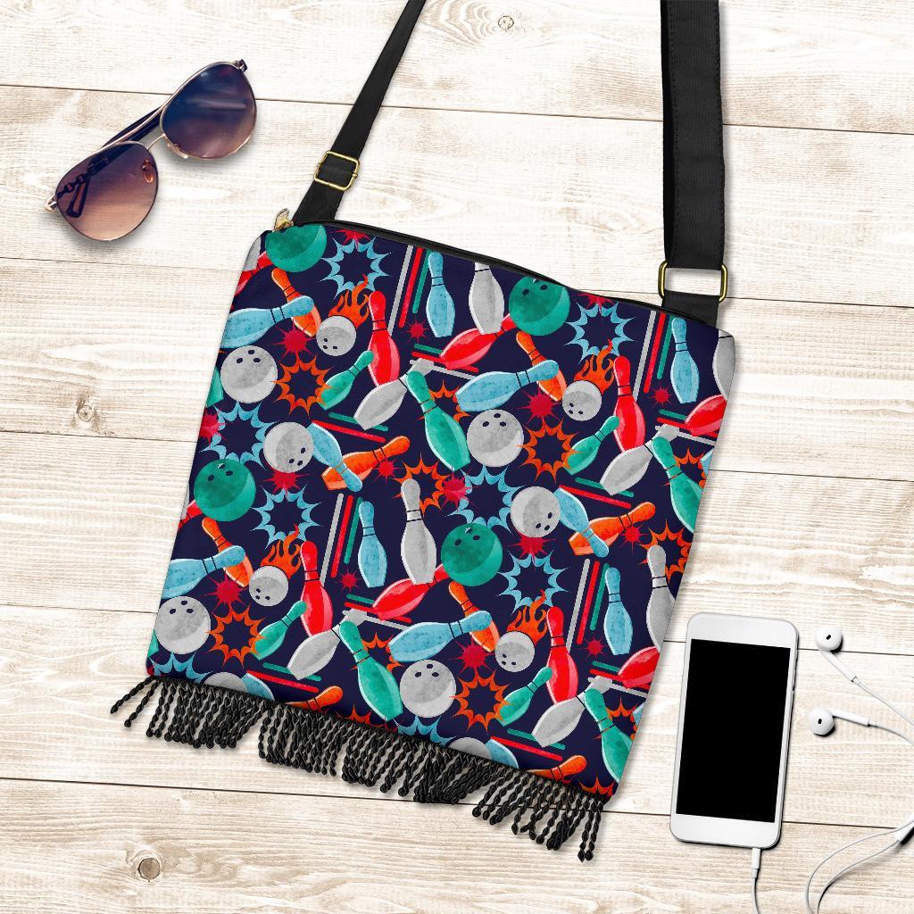 Bowling Stike Pattern Print Crossbody bags-grizzshop