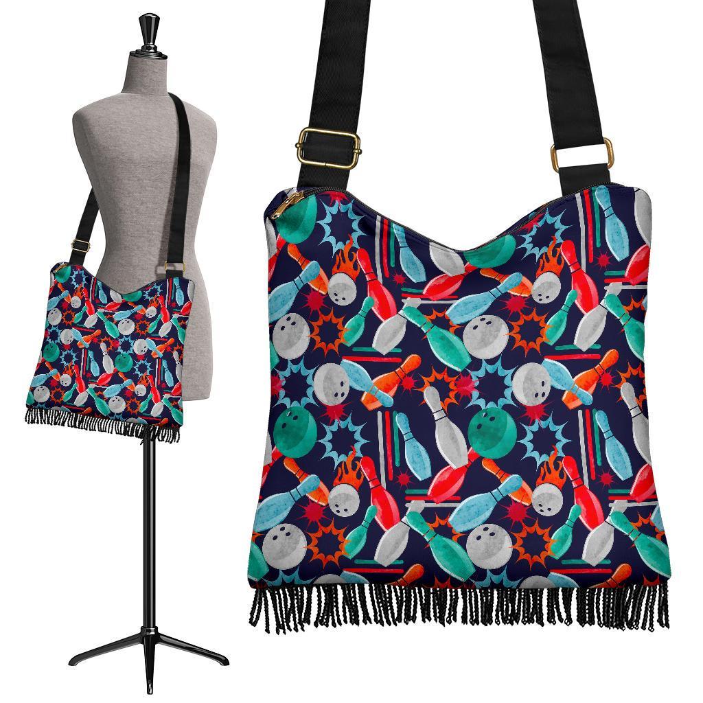 Bowling Stike Pattern Print Crossbody bags-grizzshop