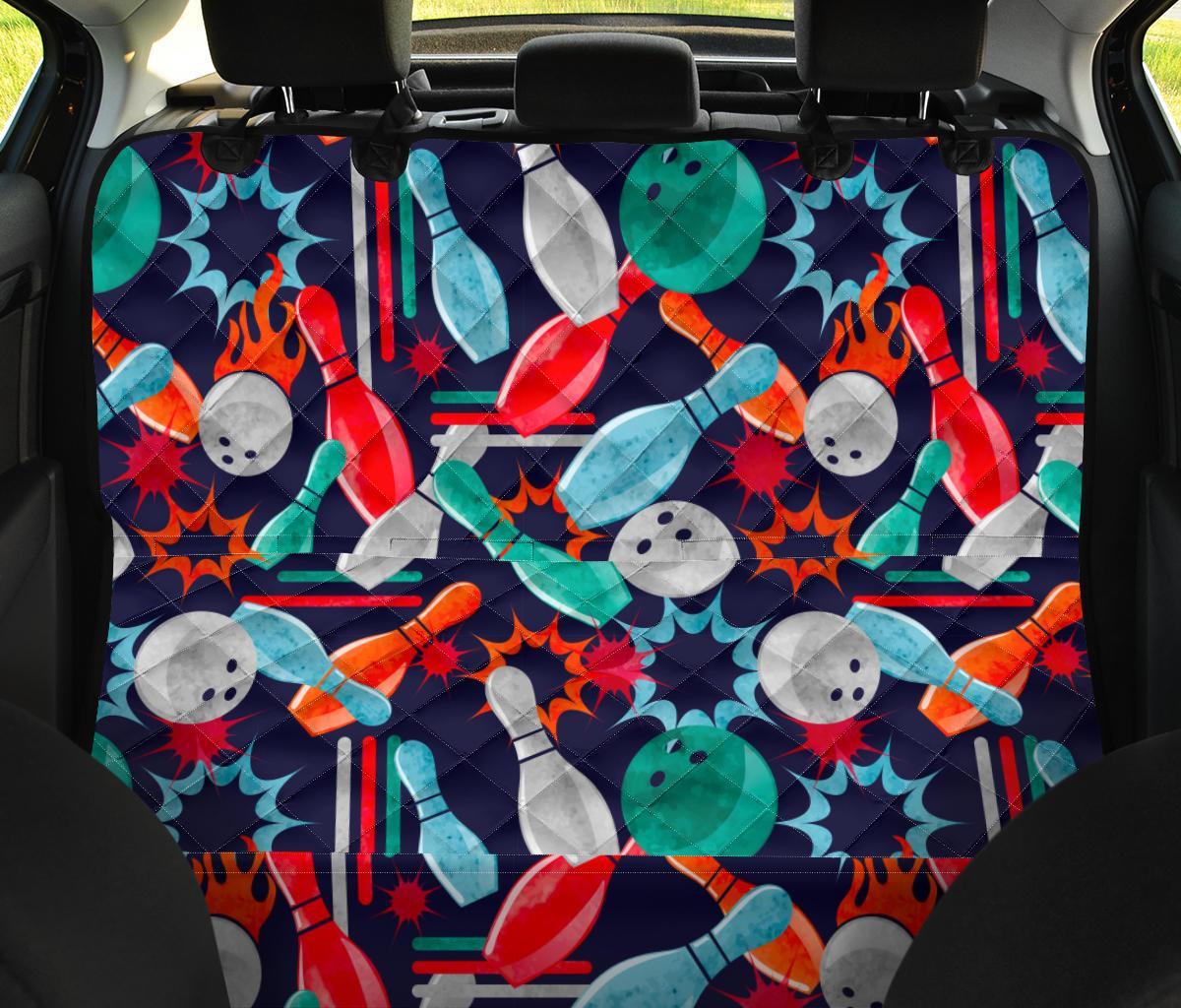 Bowling Stike Pattern Print Pet Car Seat Cover-grizzshop
