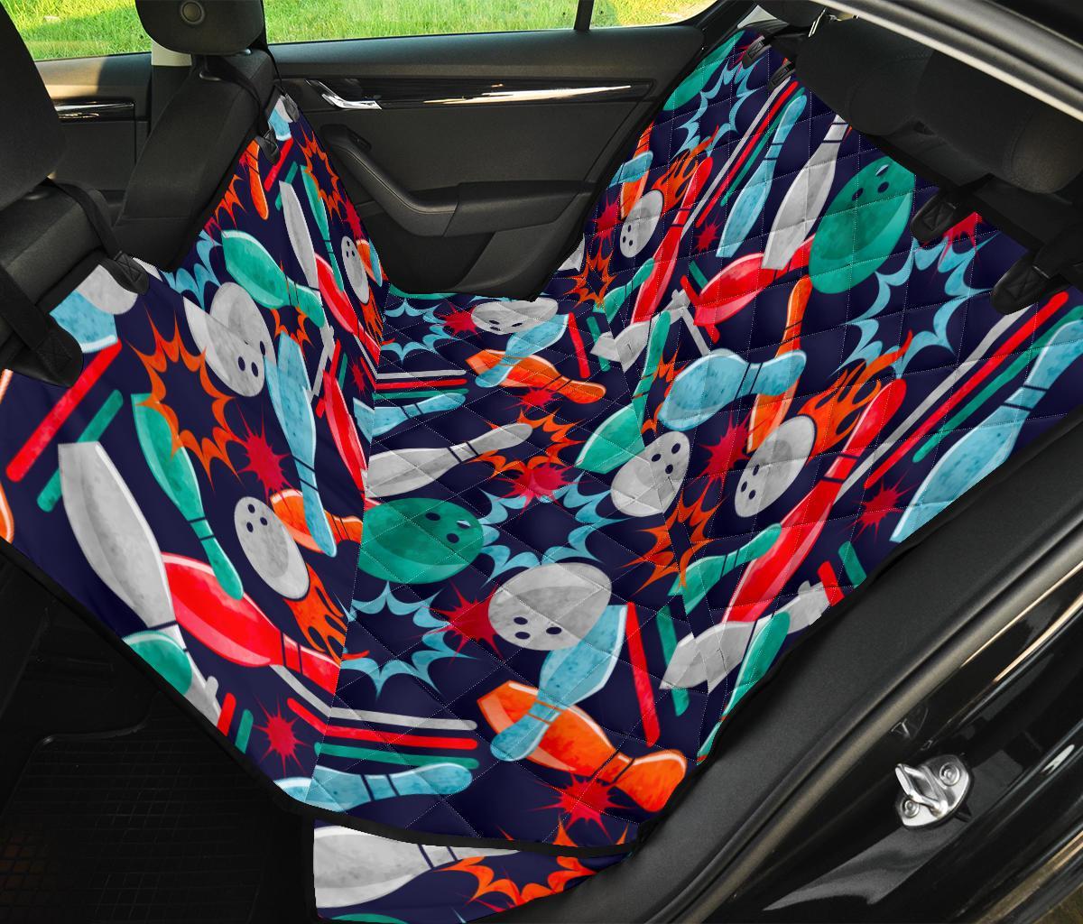 Bowling Stike Pattern Print Pet Car Seat Cover-grizzshop