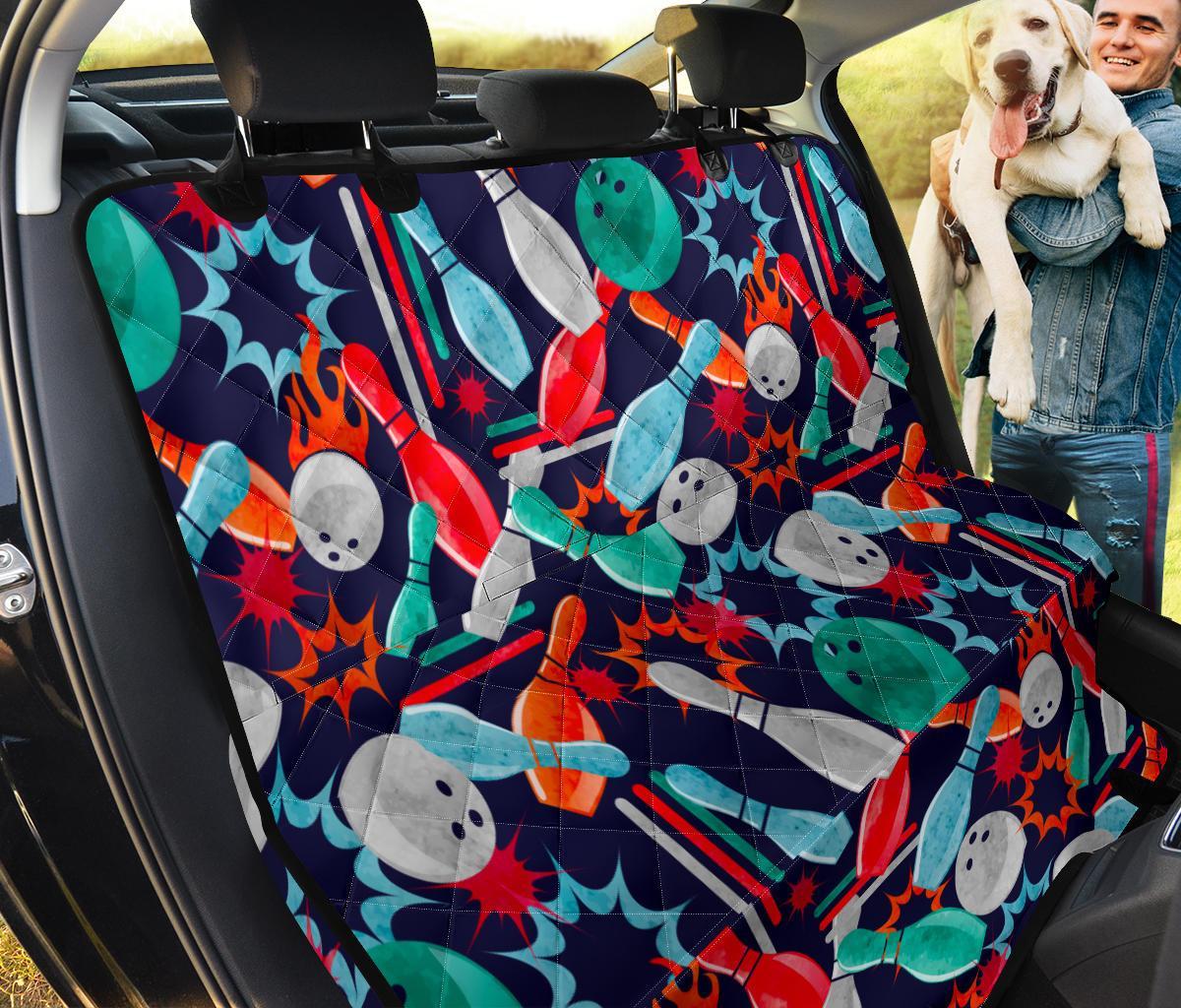 Bowling Stike Pattern Print Pet Car Seat Cover-grizzshop