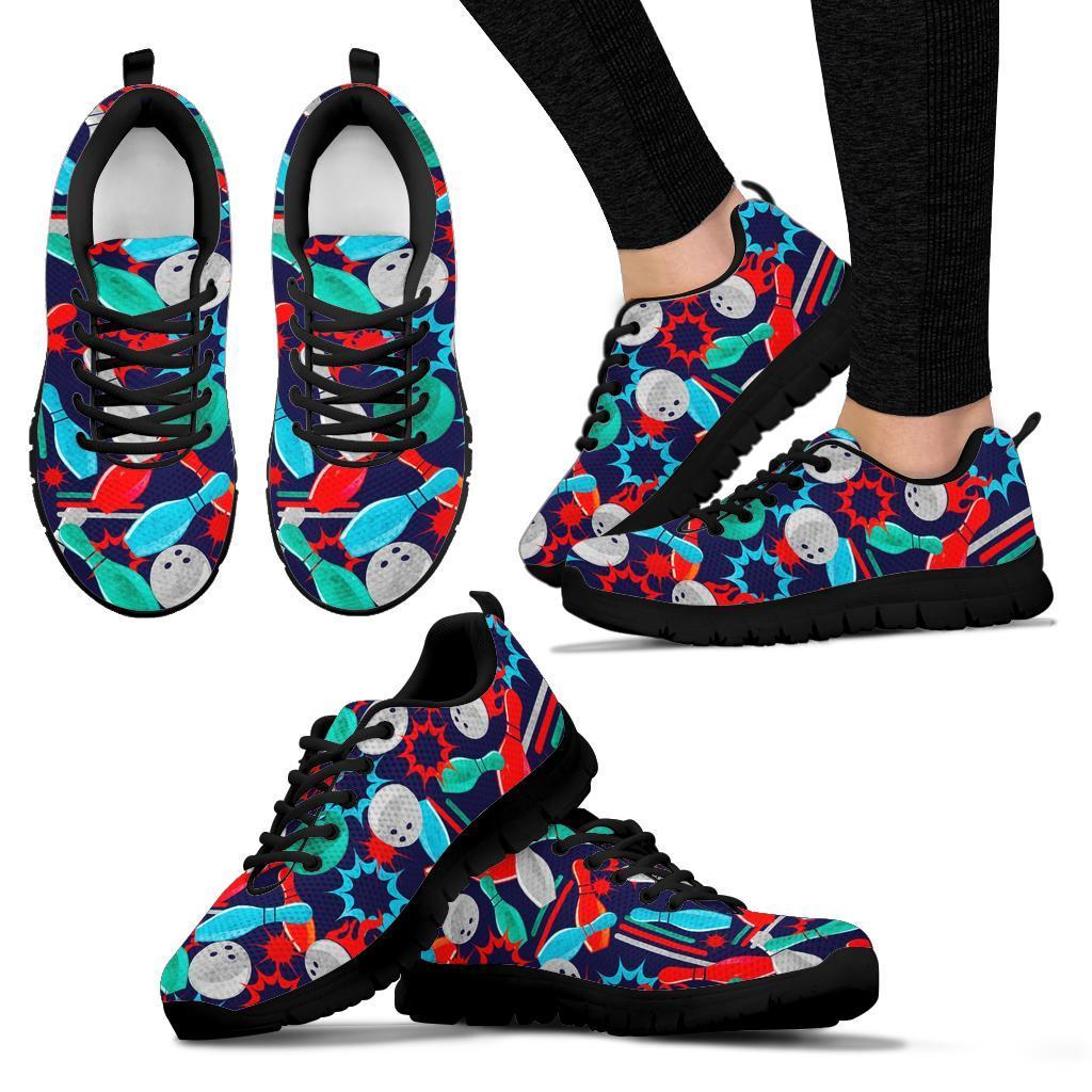 Bowling Stike Pattern Print Sneaker Shoes For Men Women-grizzshop