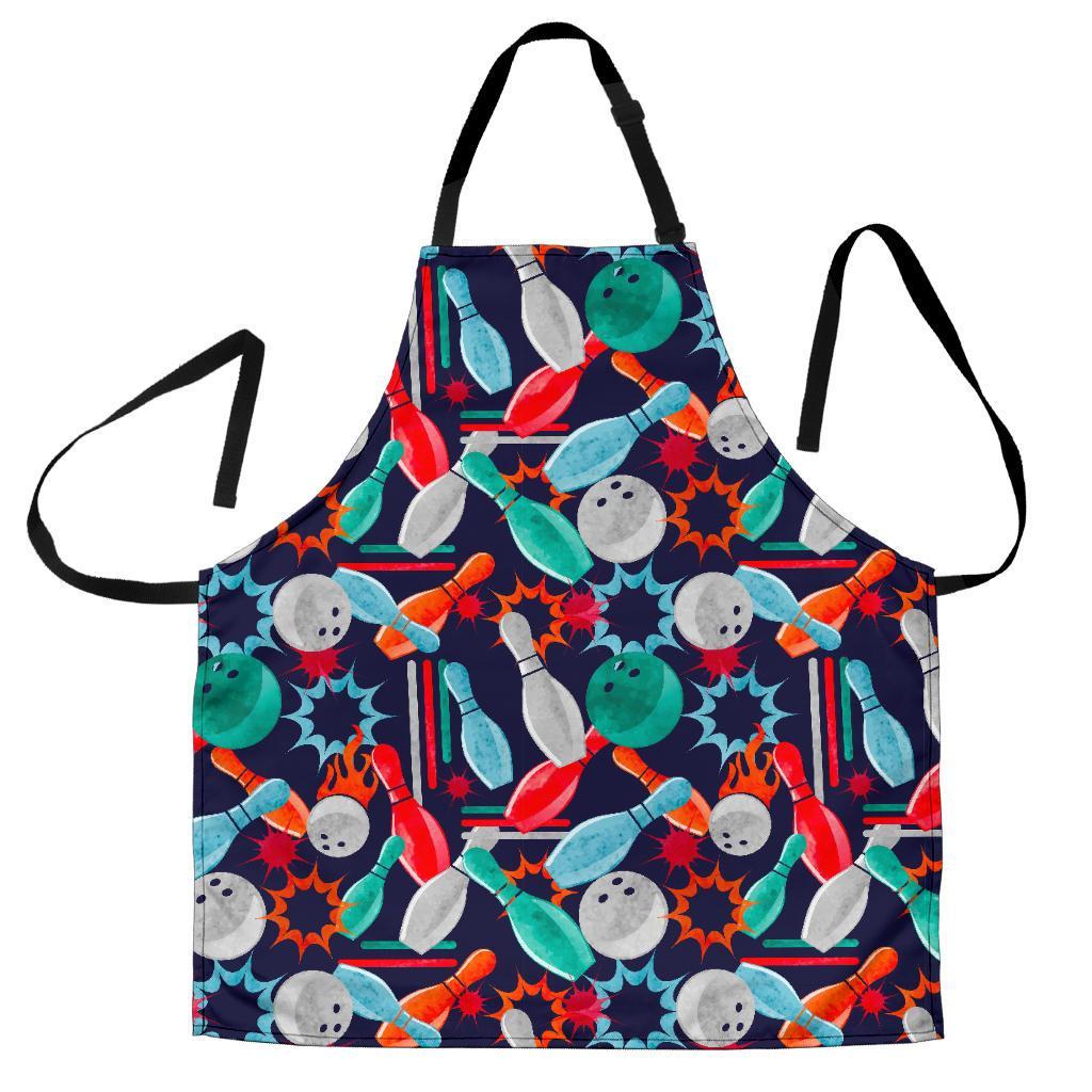 Bowling Stike Pattern Print Women's Apron-grizzshop