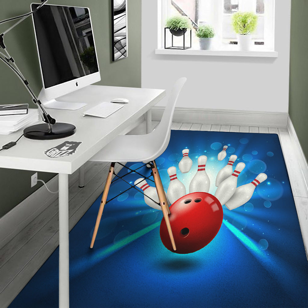 Bowling Strike Print Floor Mat-grizzshop