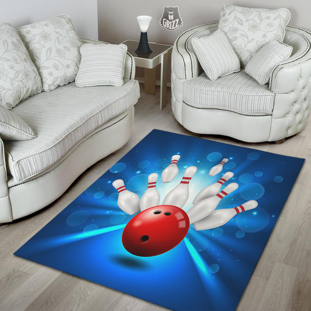 Bowling Strike Print Floor Mat-grizzshop