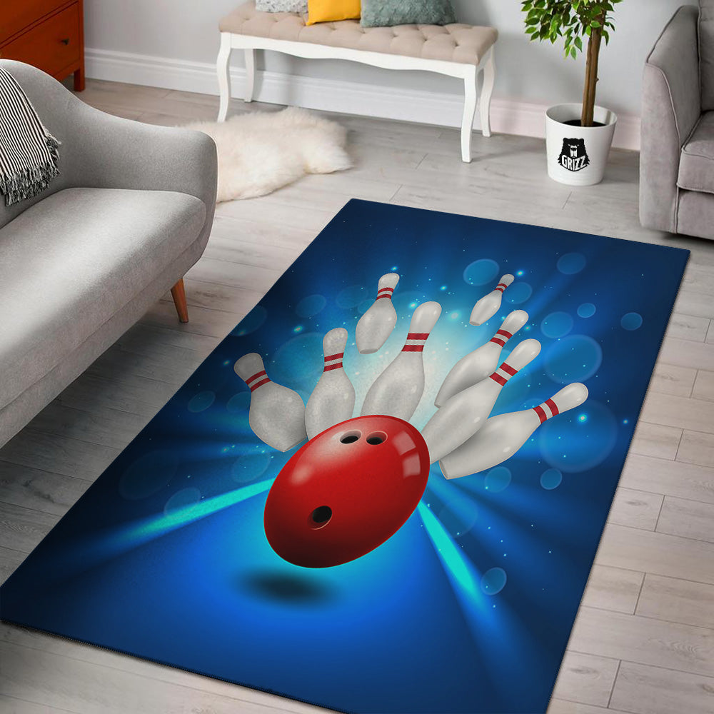 Bowling Strike Print Floor Mat-grizzshop