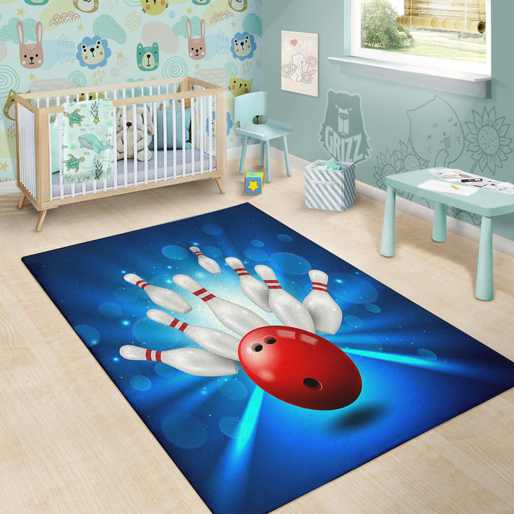 Bowling Strike Print Floor Mat-grizzshop