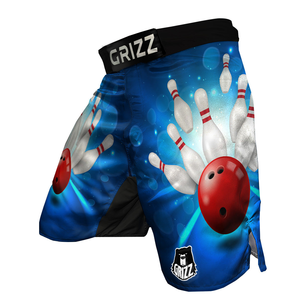Bowling Strike Print MMA Shorts-grizzshop