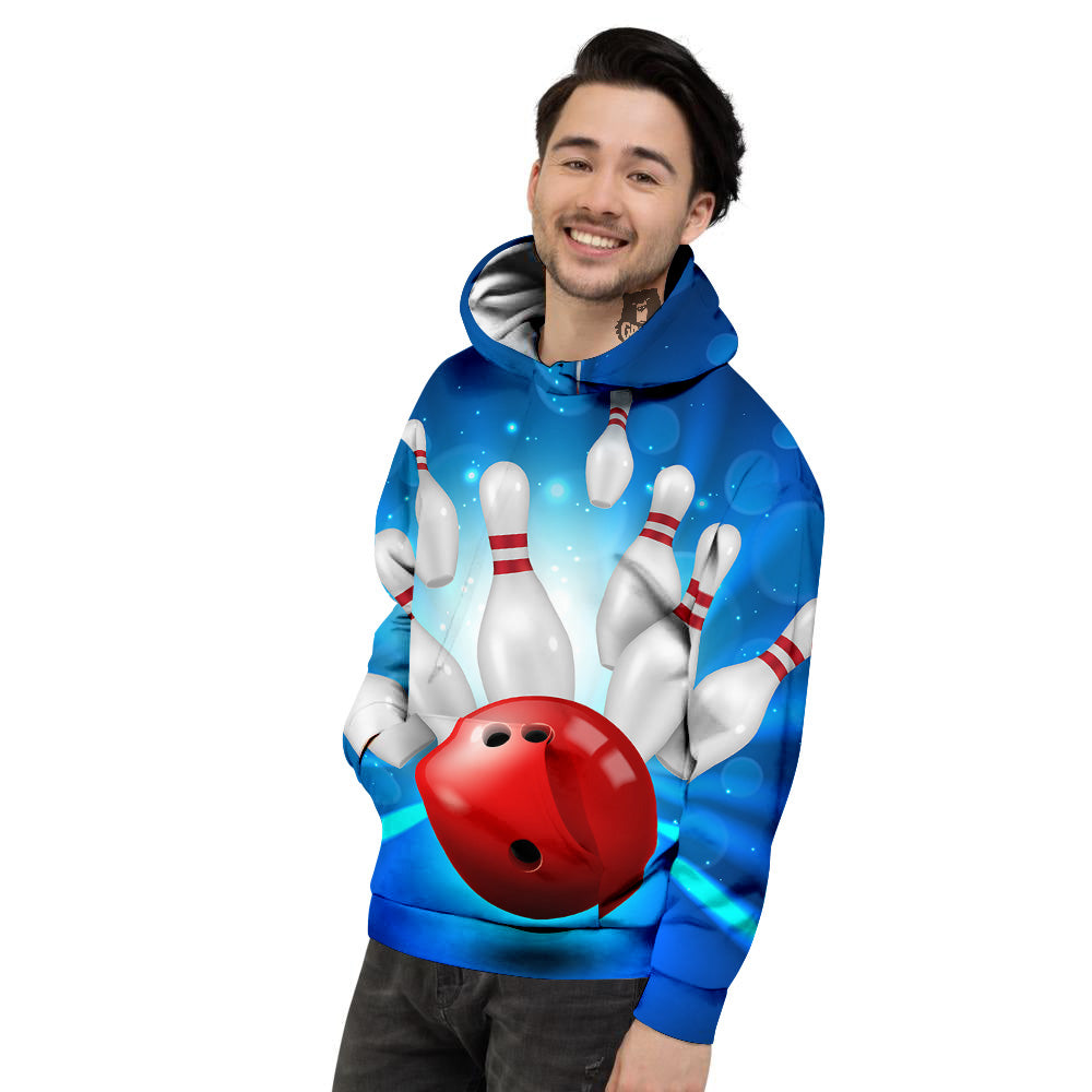 Bowling Strike Print Men's Hoodie-grizzshop