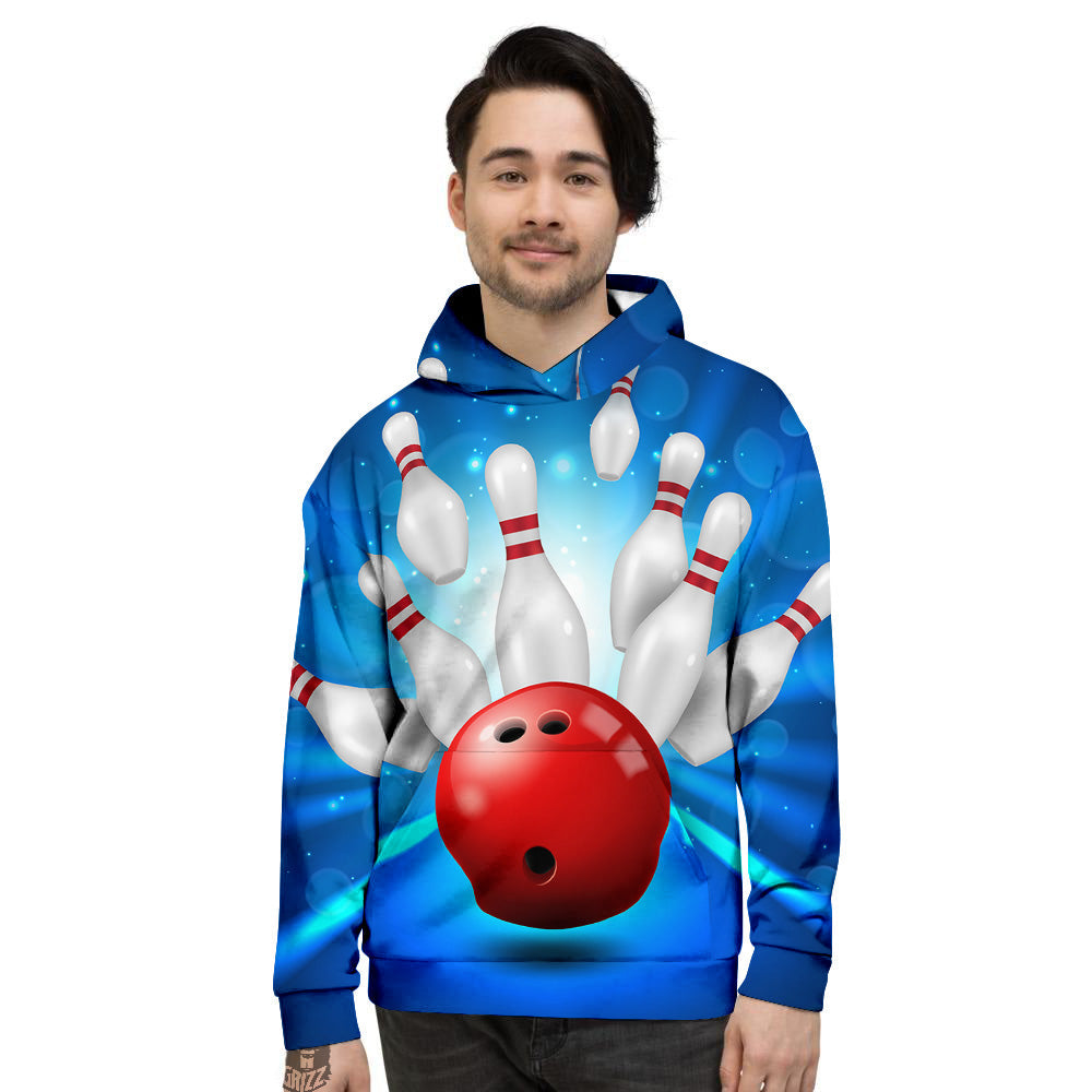 Bowling Strike Print Men's Hoodie-grizzshop
