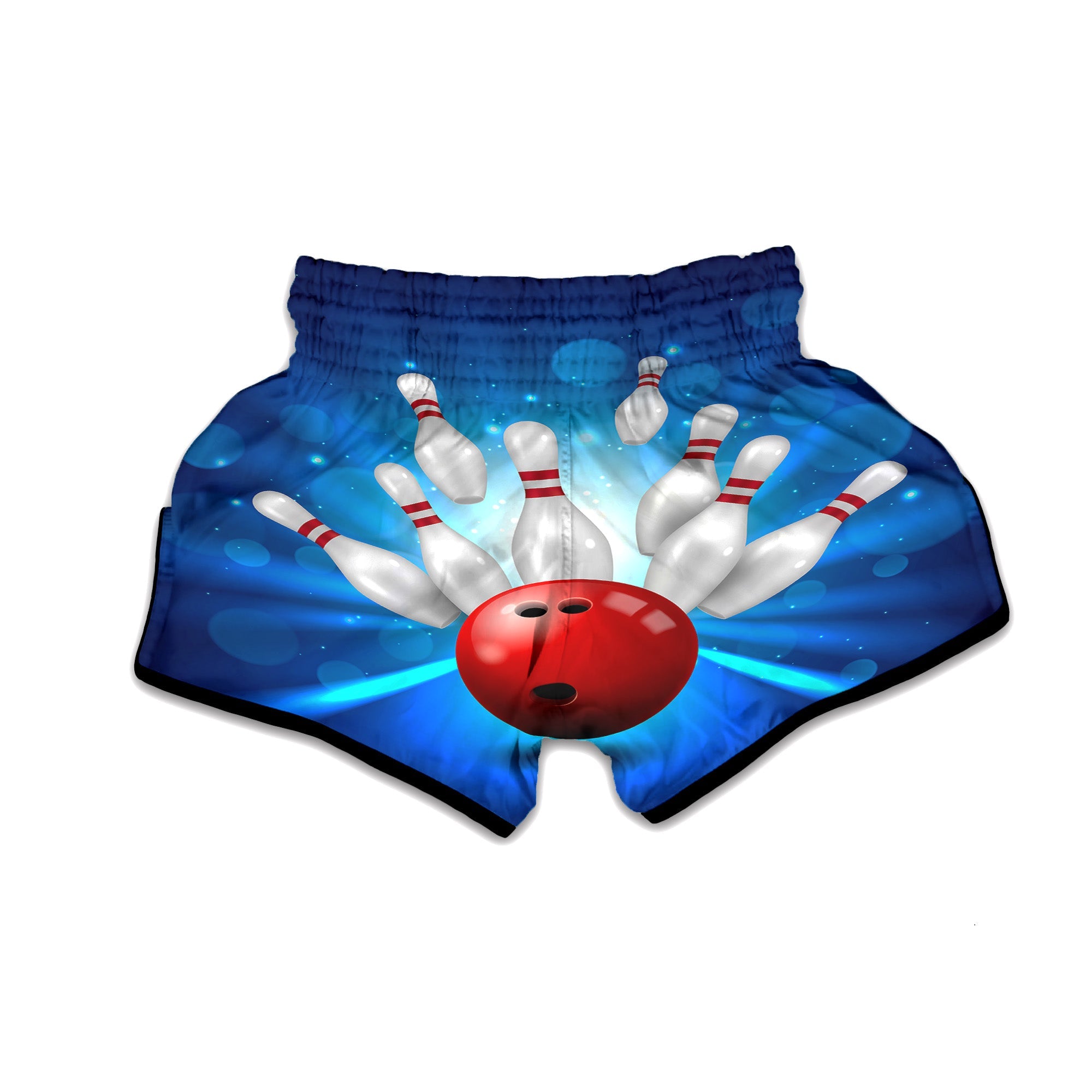 Bowling Strike Print Muay Thai Boxing Shorts-grizzshop