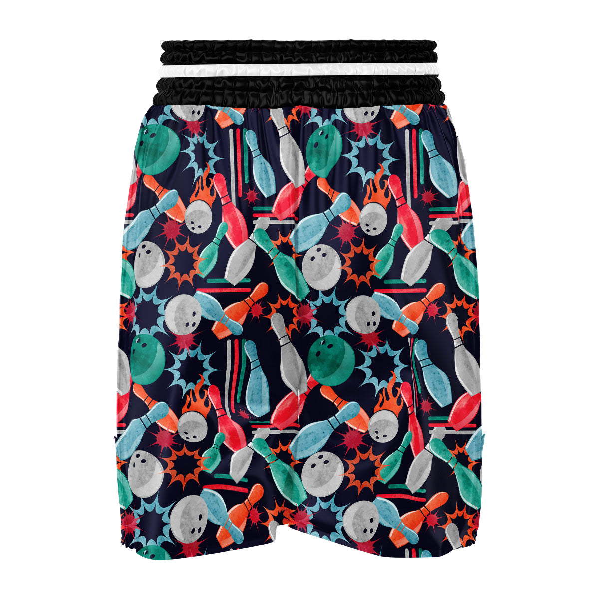 Bowling Theme Watercolor Print Pattern Boxing Shorts-grizzshop