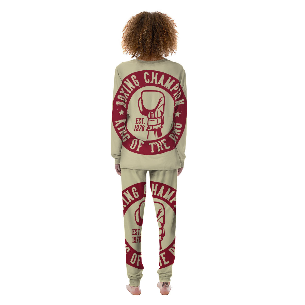 Boxing Champion King of The Ring Print Women's Pajamas-grizzshop