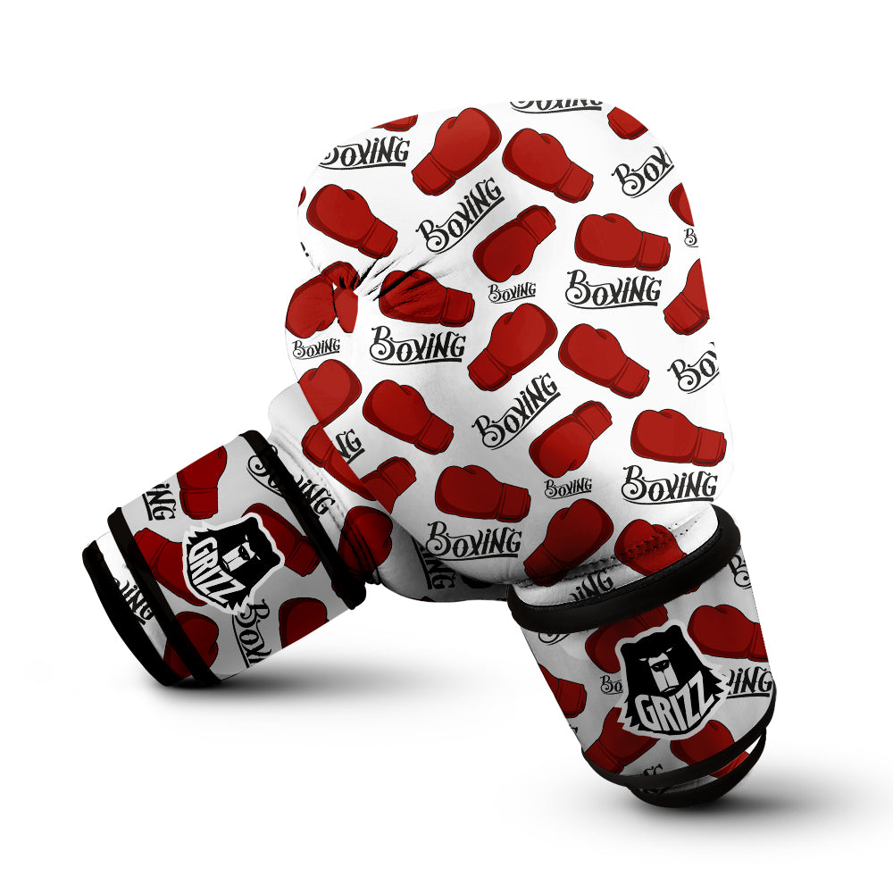 Boxing Glove And Text Print Pattern Boxing Gloves-grizzshop