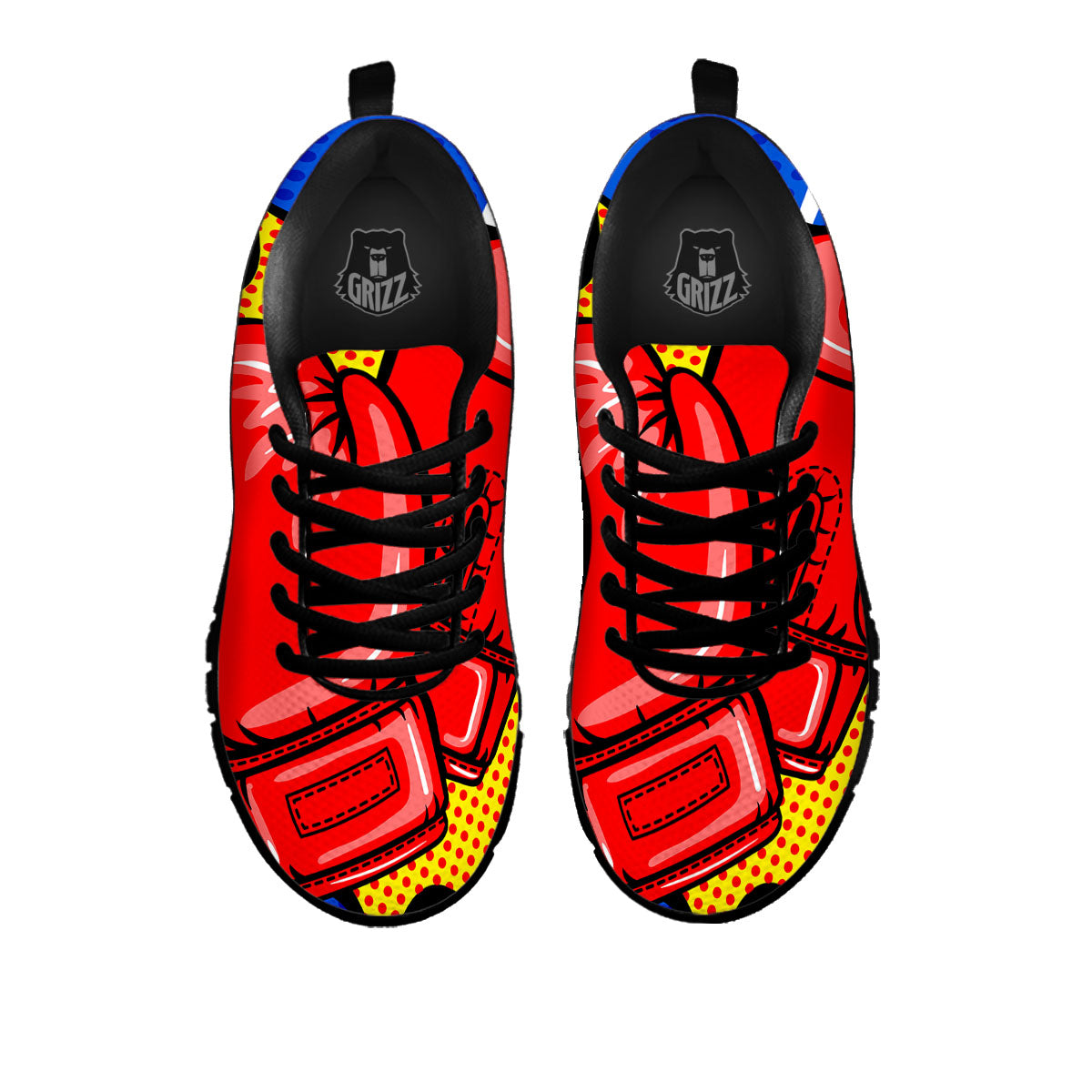 Boxing Gloves Pop Art Print Black Sneaker-grizzshop