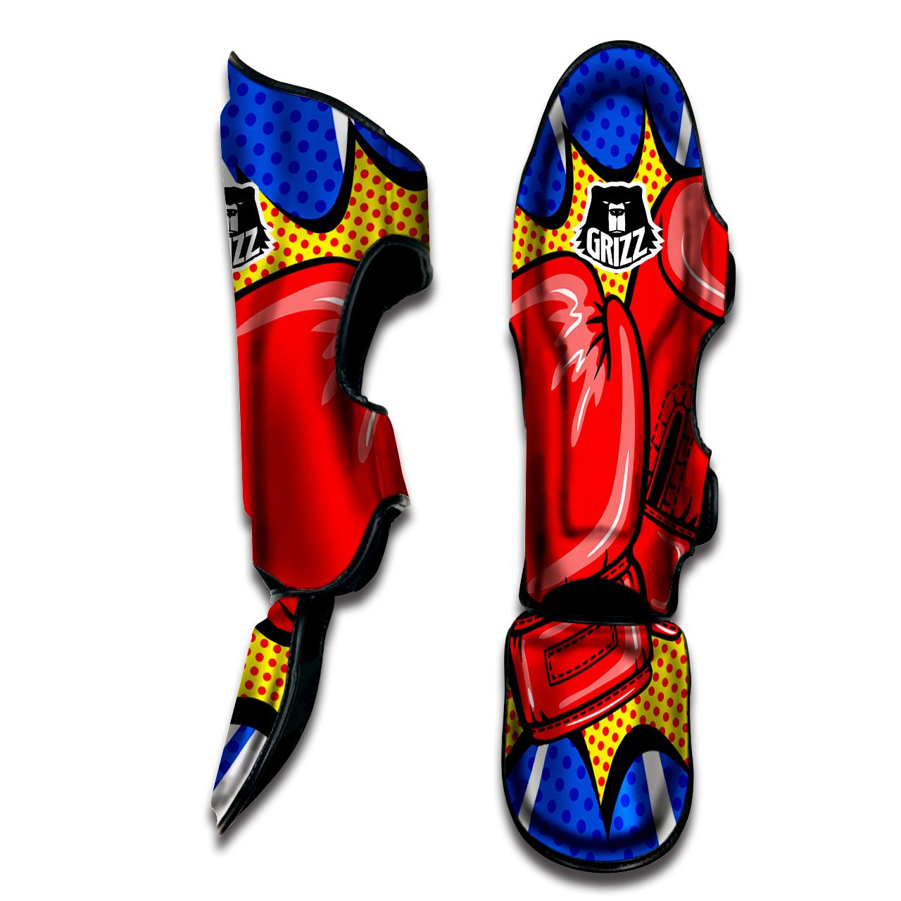 Boxing Gloves Pop Art Print Muay Thai Shin Guards-grizzshop