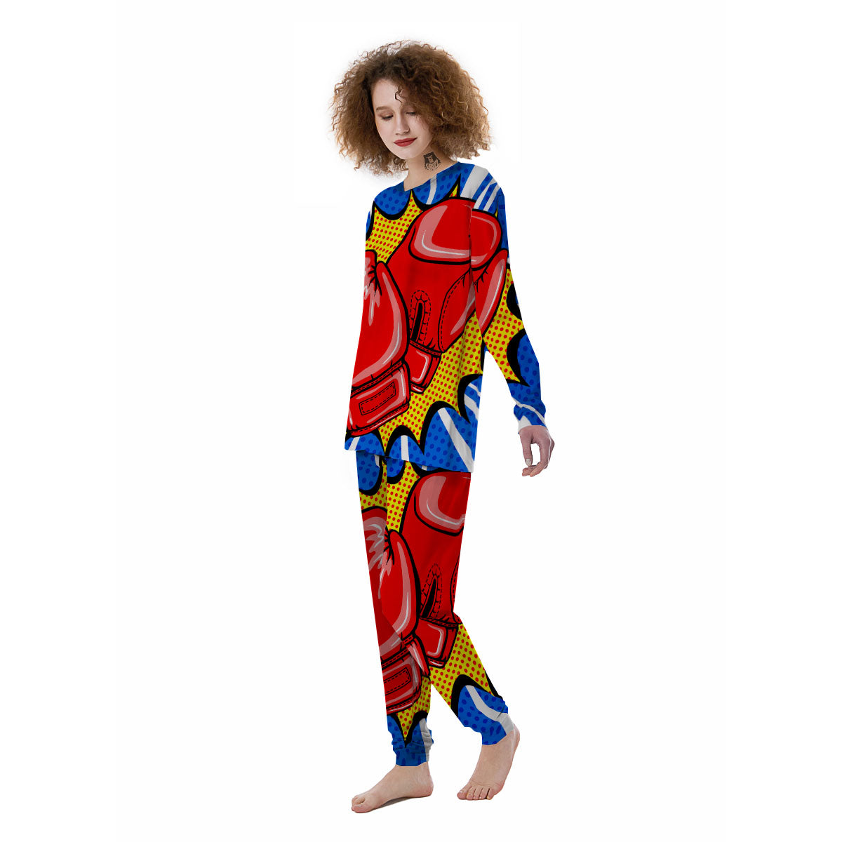 Boxing Gloves Pop Art Print Women's Pajamas-grizzshop