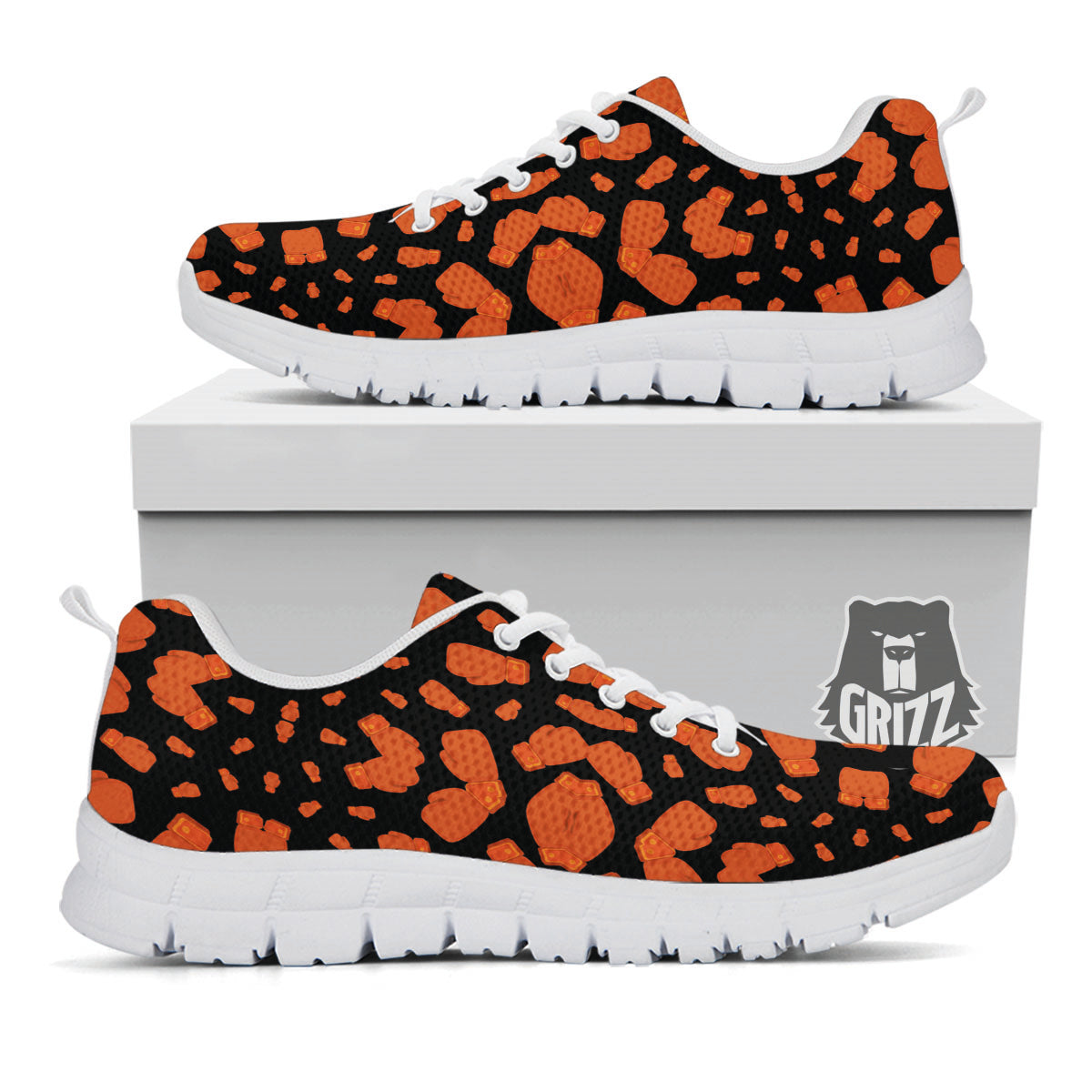 Boxing Gloves Print Pattern White Sneaker-grizzshop