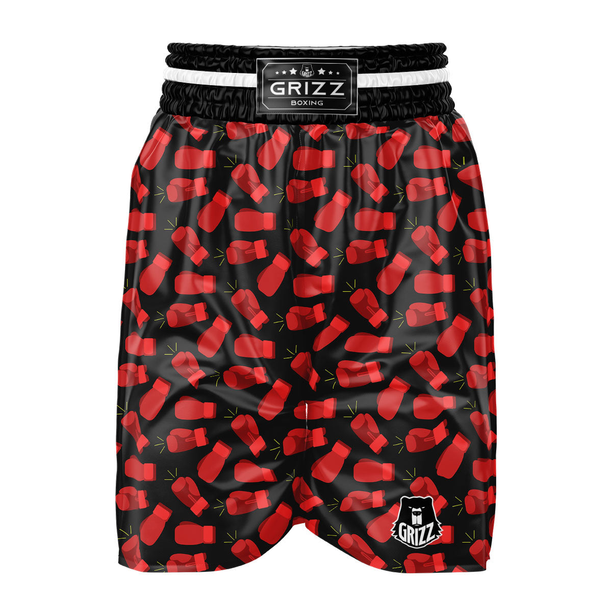 Boxing Gloves Red Print Pattern Boxing Shorts-grizzshop
