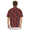 Boxing Gloves Red Print Pattern Men's Short Sleeve Shirts-grizzshop