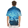 Brain Activity Blue Electrical Print Men's Short Sleeve Shirts-grizzshop