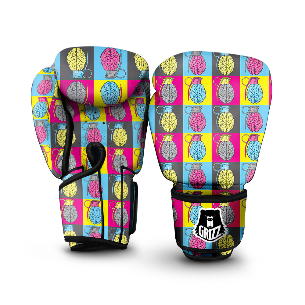 Brain Bomb Colorful Print Pattern Boxing Gloves-grizzshop
