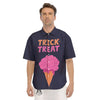 Brain Halloween Print Men's Short Sleeve Shirts-grizzshop