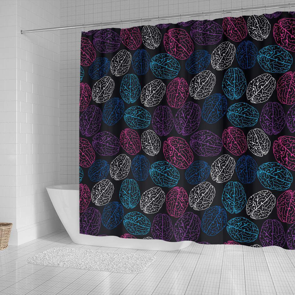 Brain Pattern Print Bathroom Shower Curtain-grizzshop