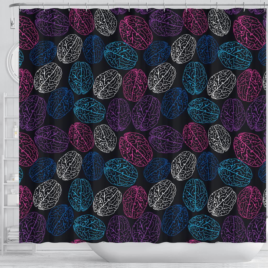 Brain Pattern Print Bathroom Shower Curtain-grizzshop