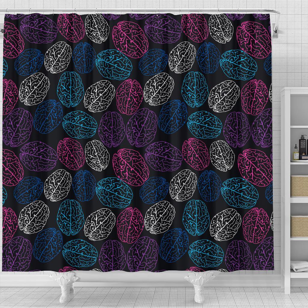 Brain Pattern Print Bathroom Shower Curtain-grizzshop