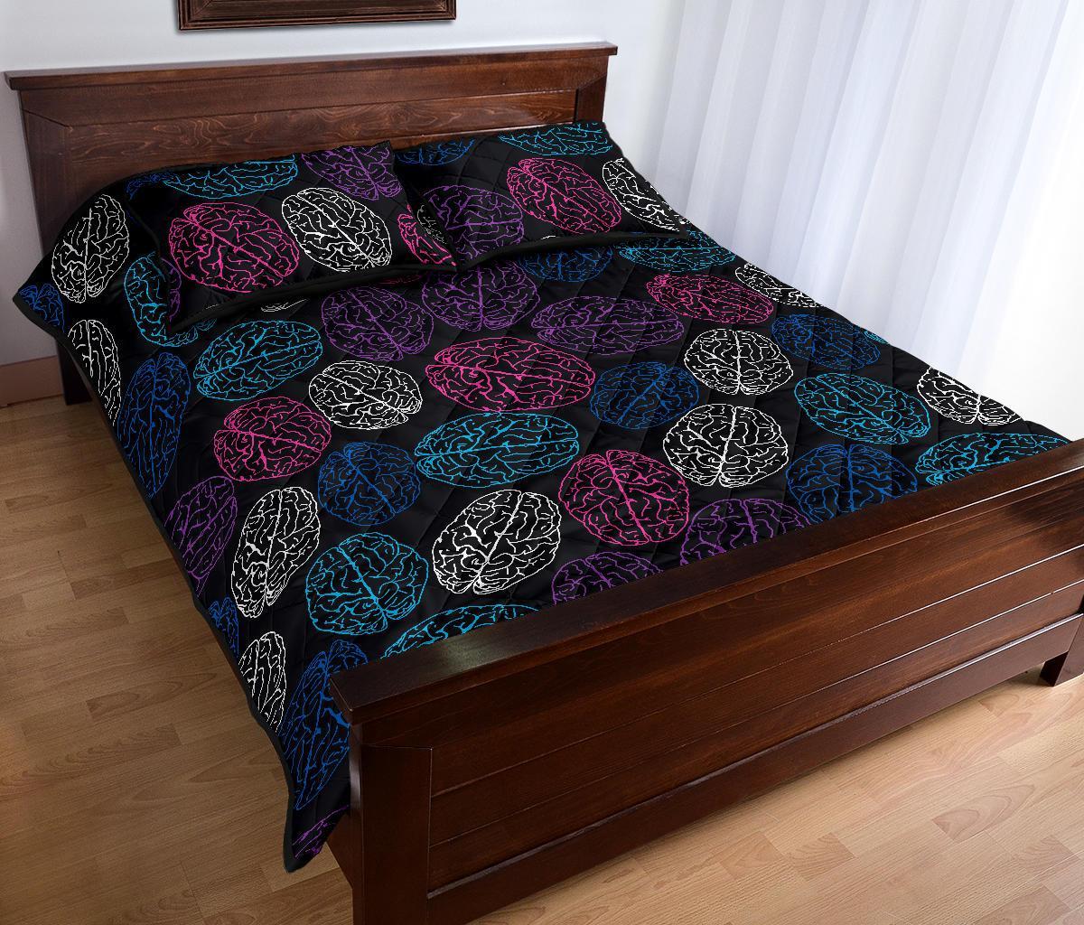 Brain Pattern Print Bed Set Quilt-grizzshop