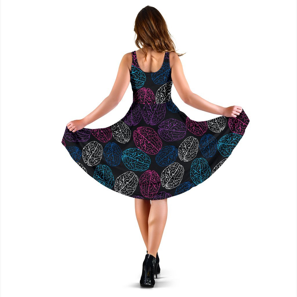 Brain Pattern Print Dress-grizzshop