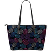 Brain Pattern Print Leather Tote Bag-grizzshop