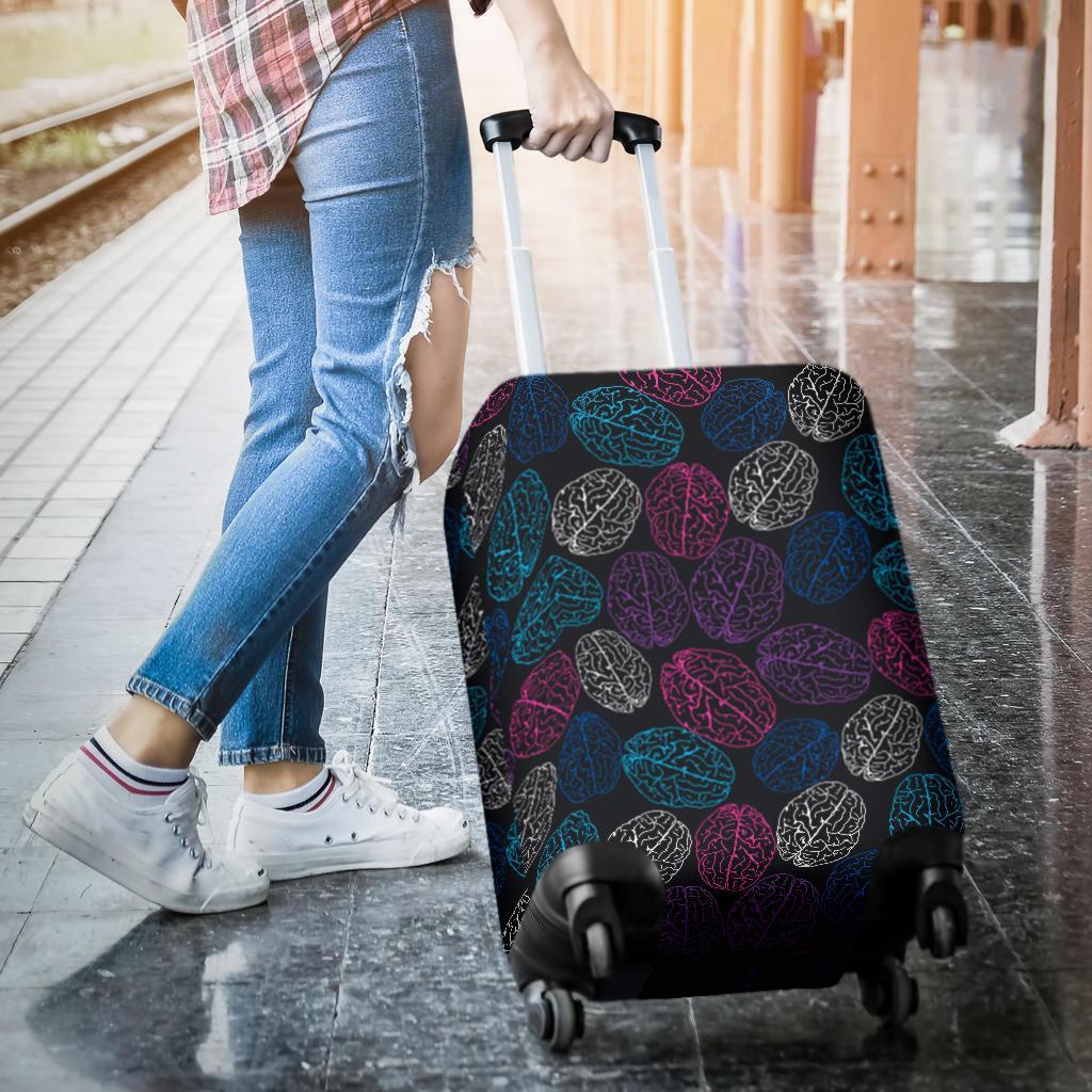 Brain Pattern Print Luggage Cover Protector-grizzshop