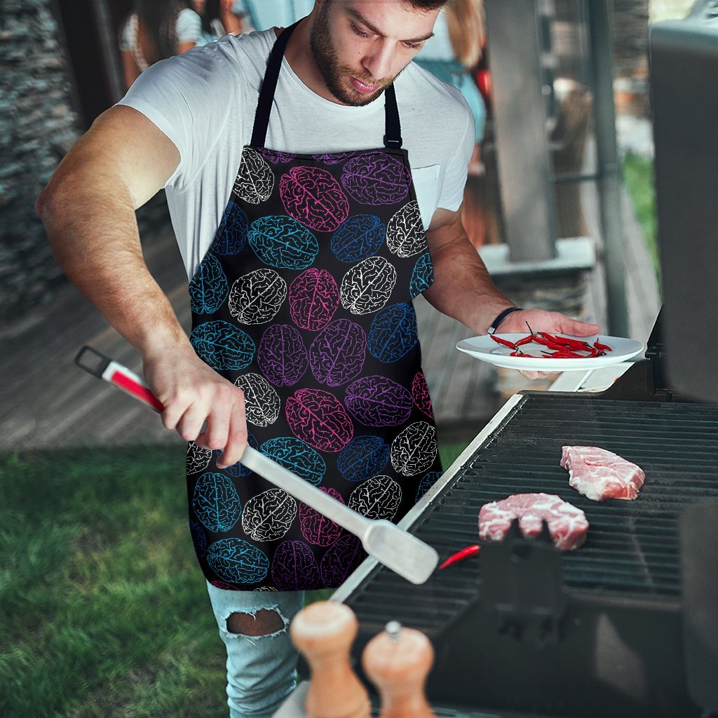 Brain Pattern Print Men's Apron-grizzshop