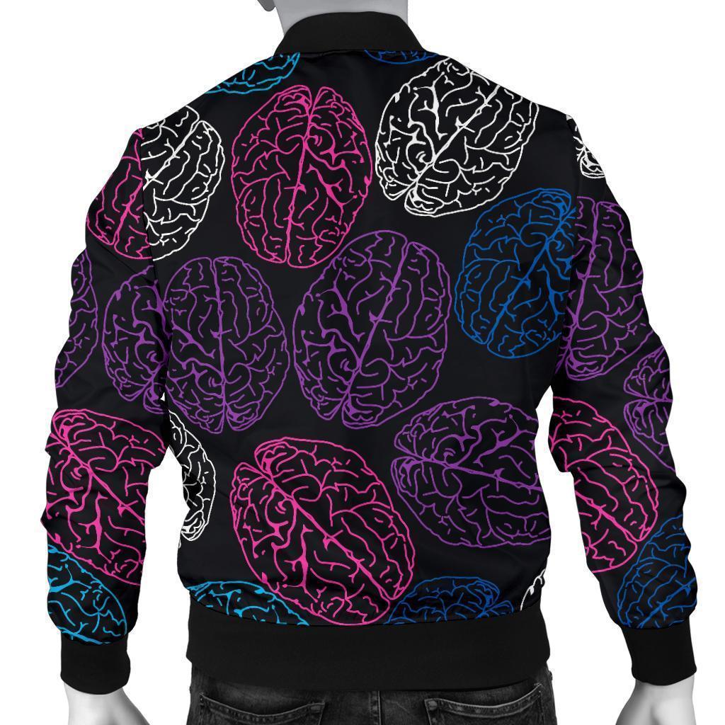 Brain Pattern Print Men's Bomber Jacket-grizzshop
