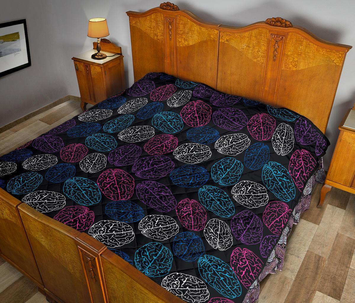 Brain Pattern Print Quilt-grizzshop