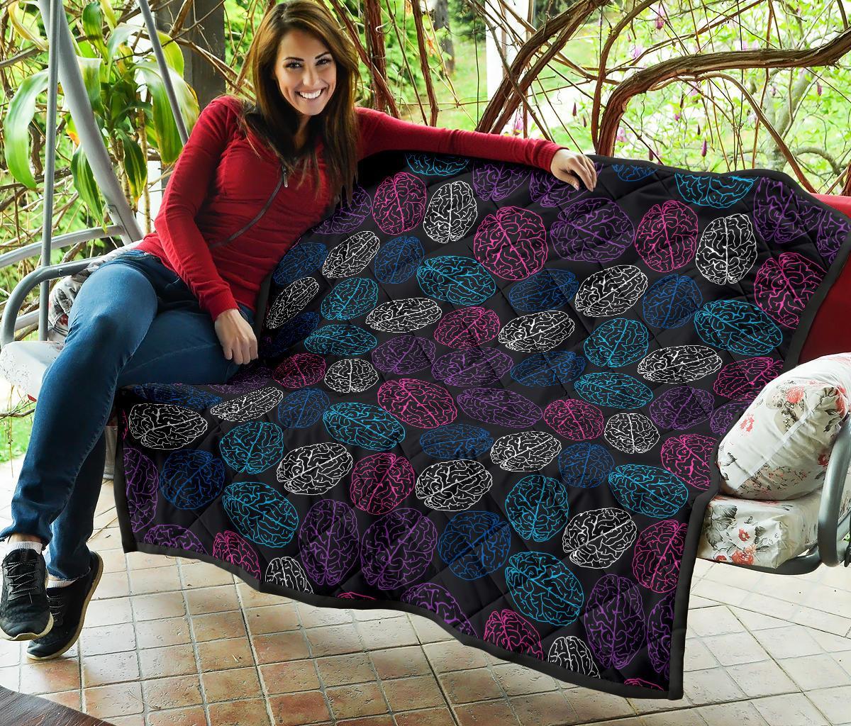 Brain Pattern Print Quilt-grizzshop