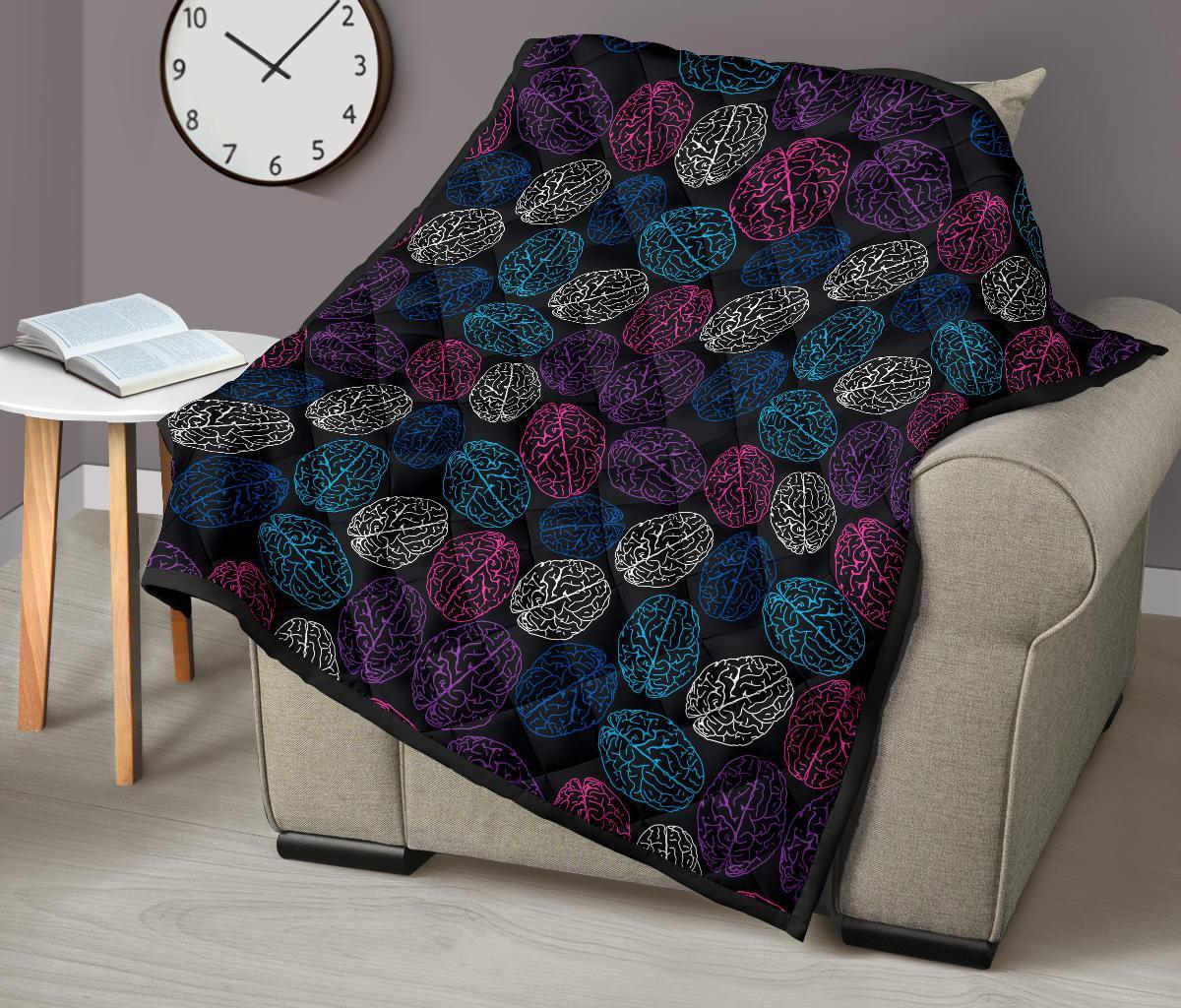 Brain Pattern Print Quilt-grizzshop