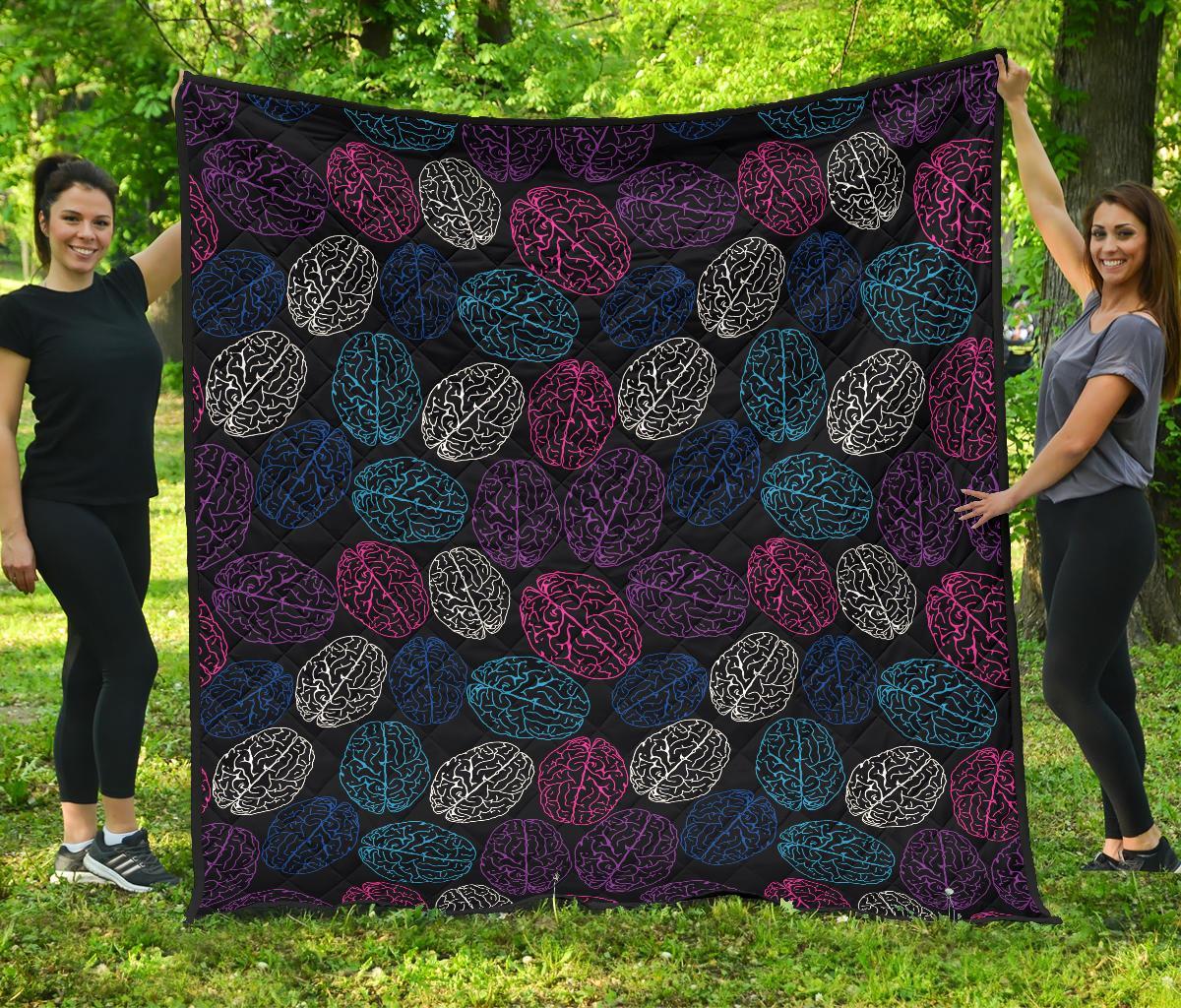 Brain Pattern Print Quilt-grizzshop