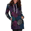 Brain Pattern Print Women Hoodie Dress-grizzshop