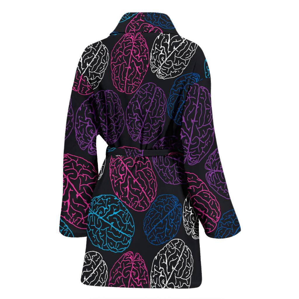 Brain Pattern Print Women Long Robe-grizzshop