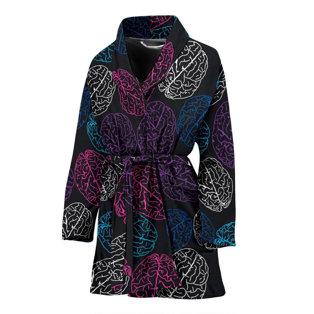 Brain Pattern Print Women Long Robe-grizzshop