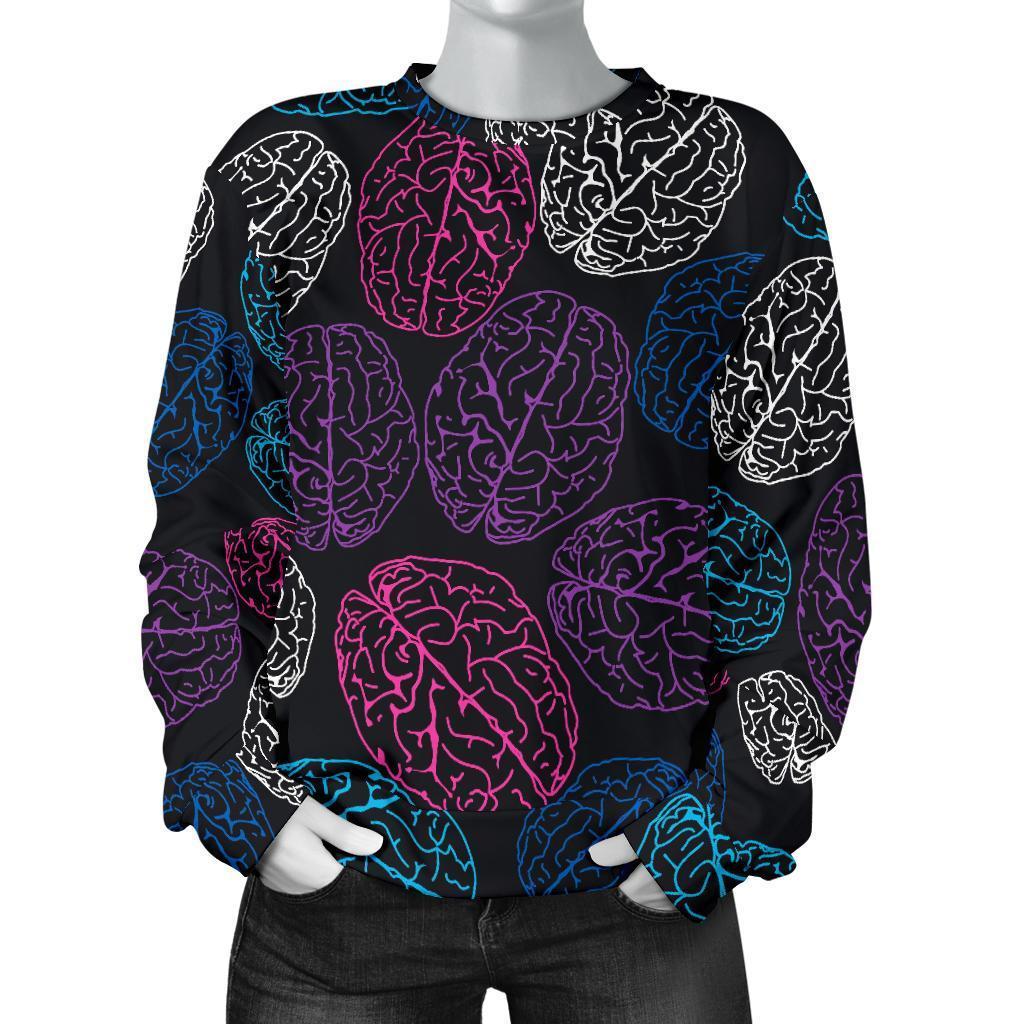 Brain Pattern Print Women's Sweatshirt-grizzshop