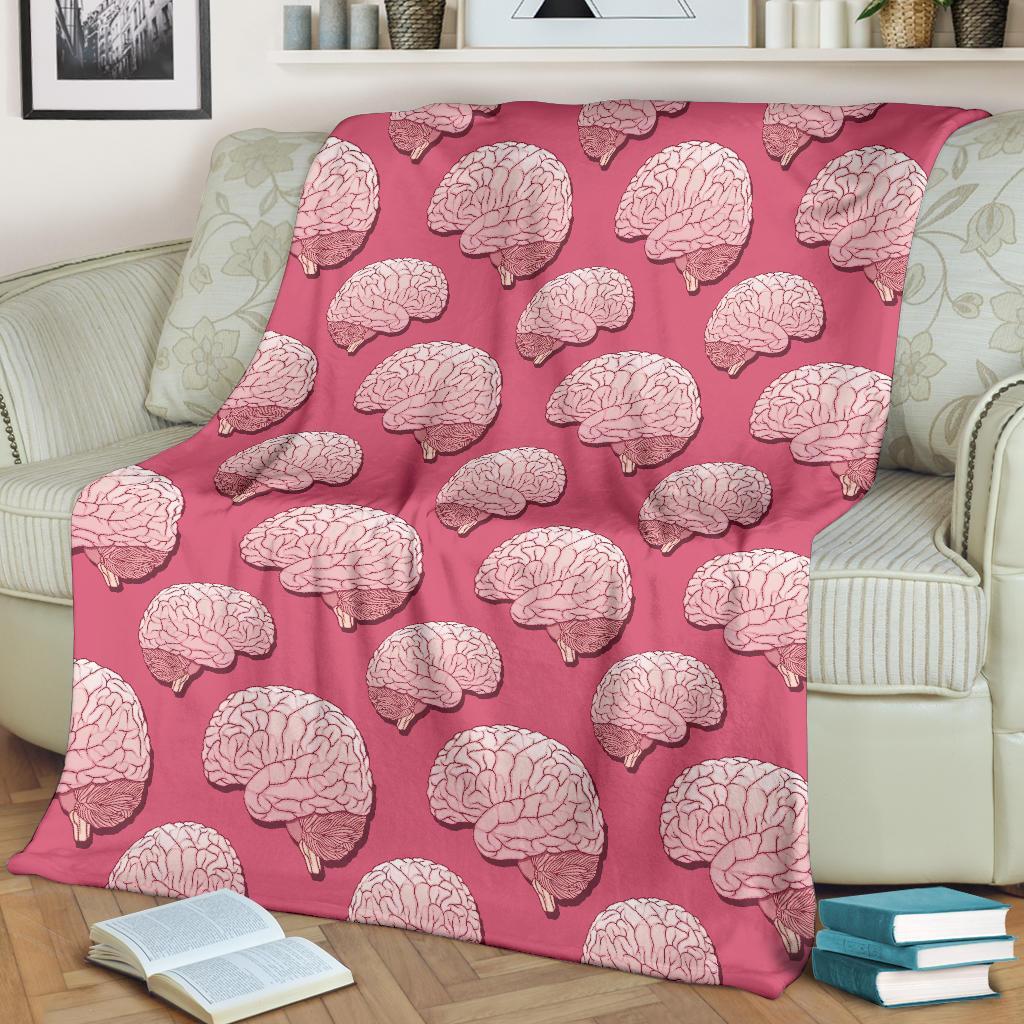 Brain Pink Pattern Print Blanket-grizzshop